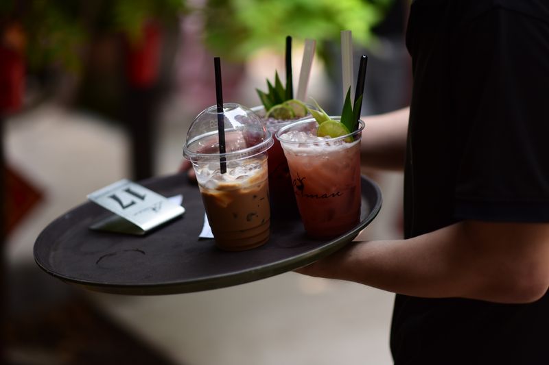 Refreshing cold beverages and drinks selection